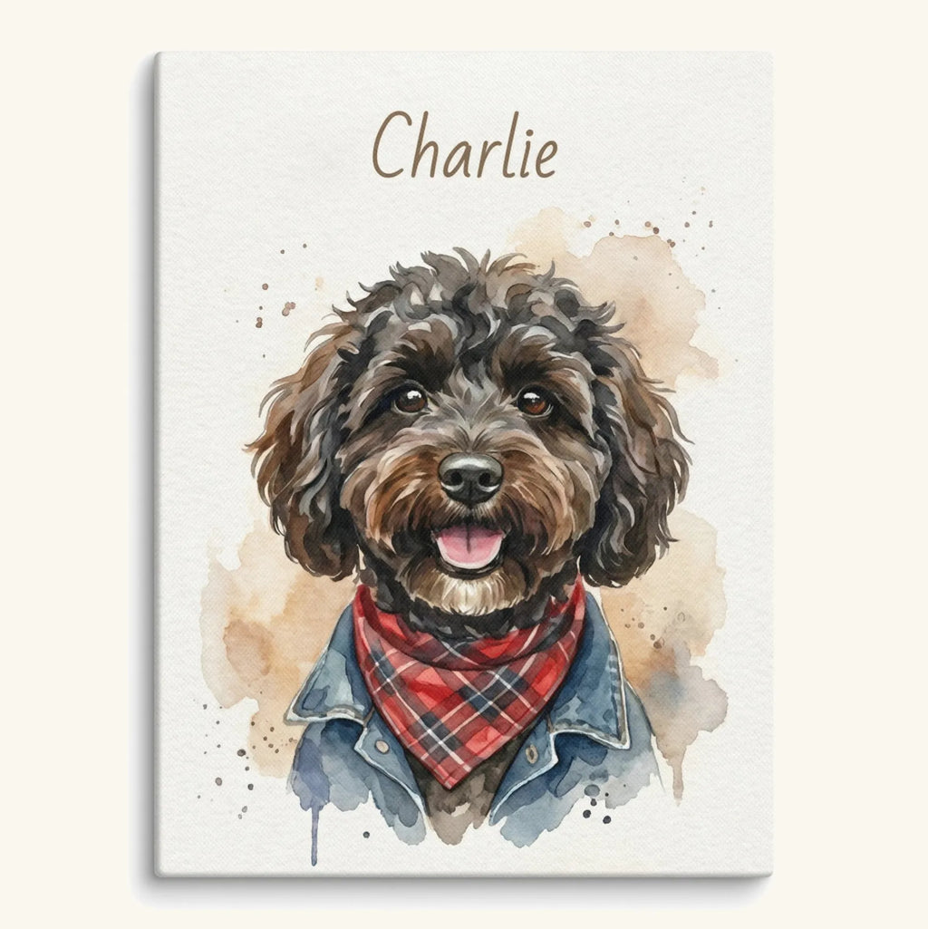 custom unframed watercolor pet canvas 