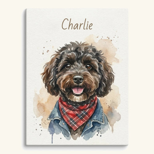 custom unframed watercolor pet canvas 